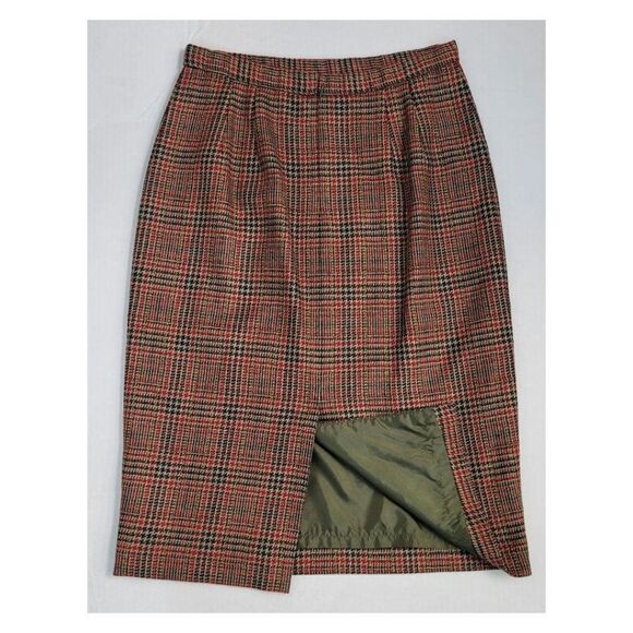 Vintage 1990's Pendleton Tweed Wool Plaid Skirt - Picture 2 of 7